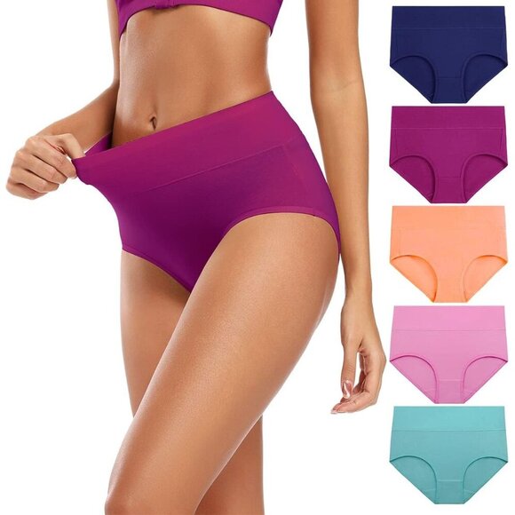 Other - Women's Cotton High Waisted Full Coverage Panties 5 Pack Multi-Size Comfort